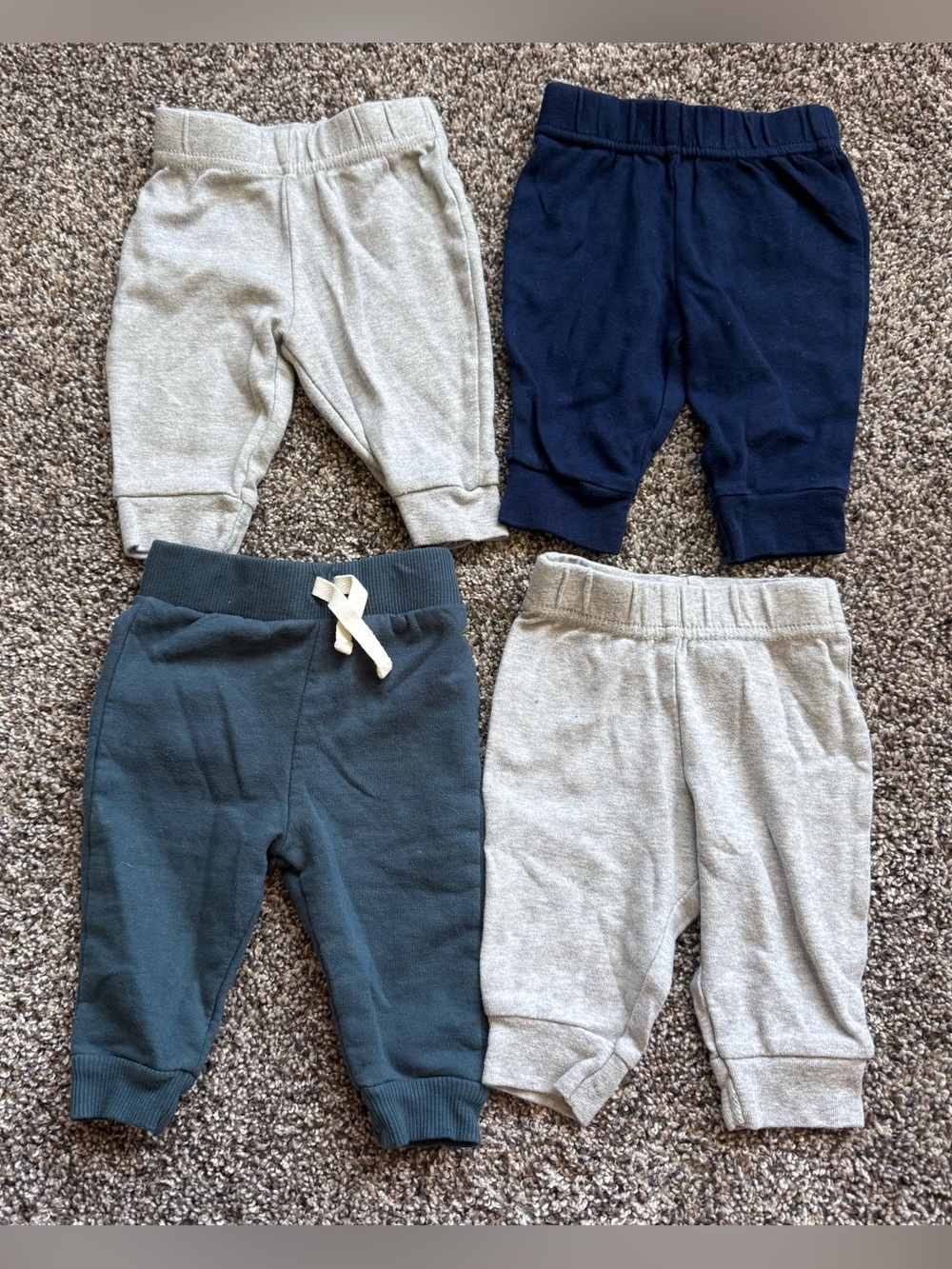 Baby Boy Cozy Knit Joggers - Navy, Heather Gray, Soft Teal
